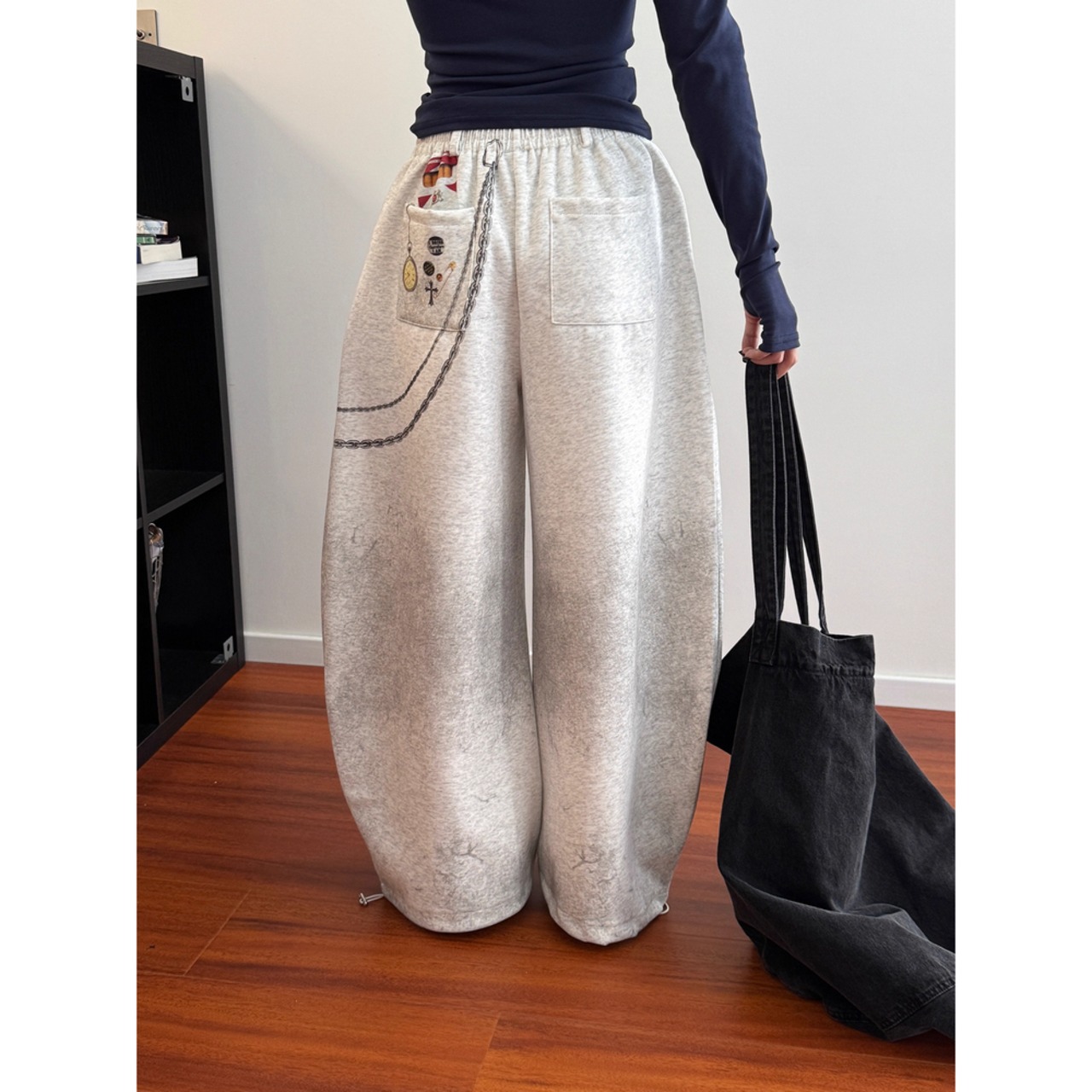 ストリート ゲーム機プリント スウェットパンツ P351