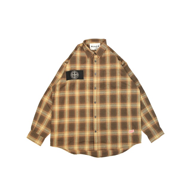 SMOKE ISLAND Flannel Shirt [BROWN]