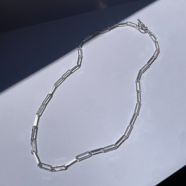 Edge Oval Chain Necklace / Sterling Silver