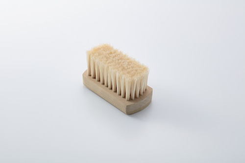 靴ブラシ　小　磨き用 　白豚毛　硬め　／　Shoe Brush　S　for Polishing 　white pig hair　hard