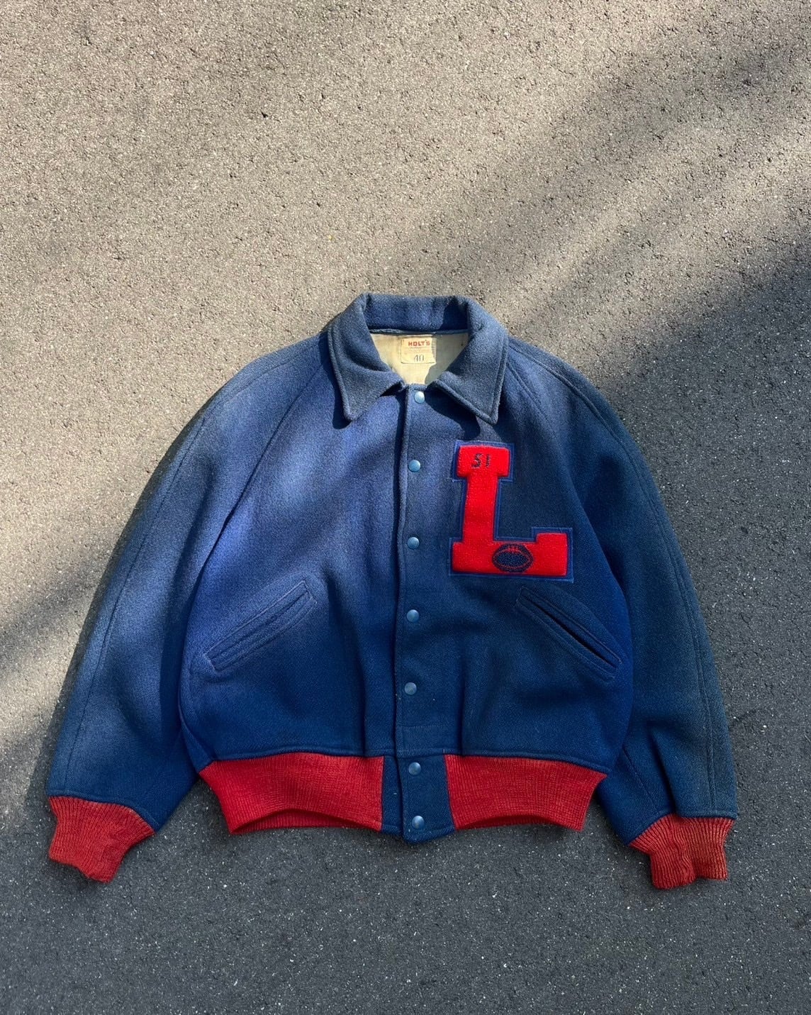 50's 60's HOLT'S ウールメルトン スタジャン 希少サイズ 48 L-XL
