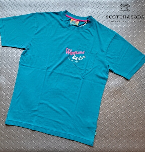 スコッチ&ソーダ Tシャツ 半袖 ポケット プリント メンズ トップス SCOTCH&SODA 292-74424 Riviera Blue