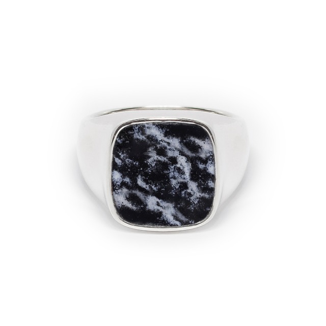 JASON LE COMPTE | TYE DYE LARGE SIGNET RING (PASTEL/BLACK)