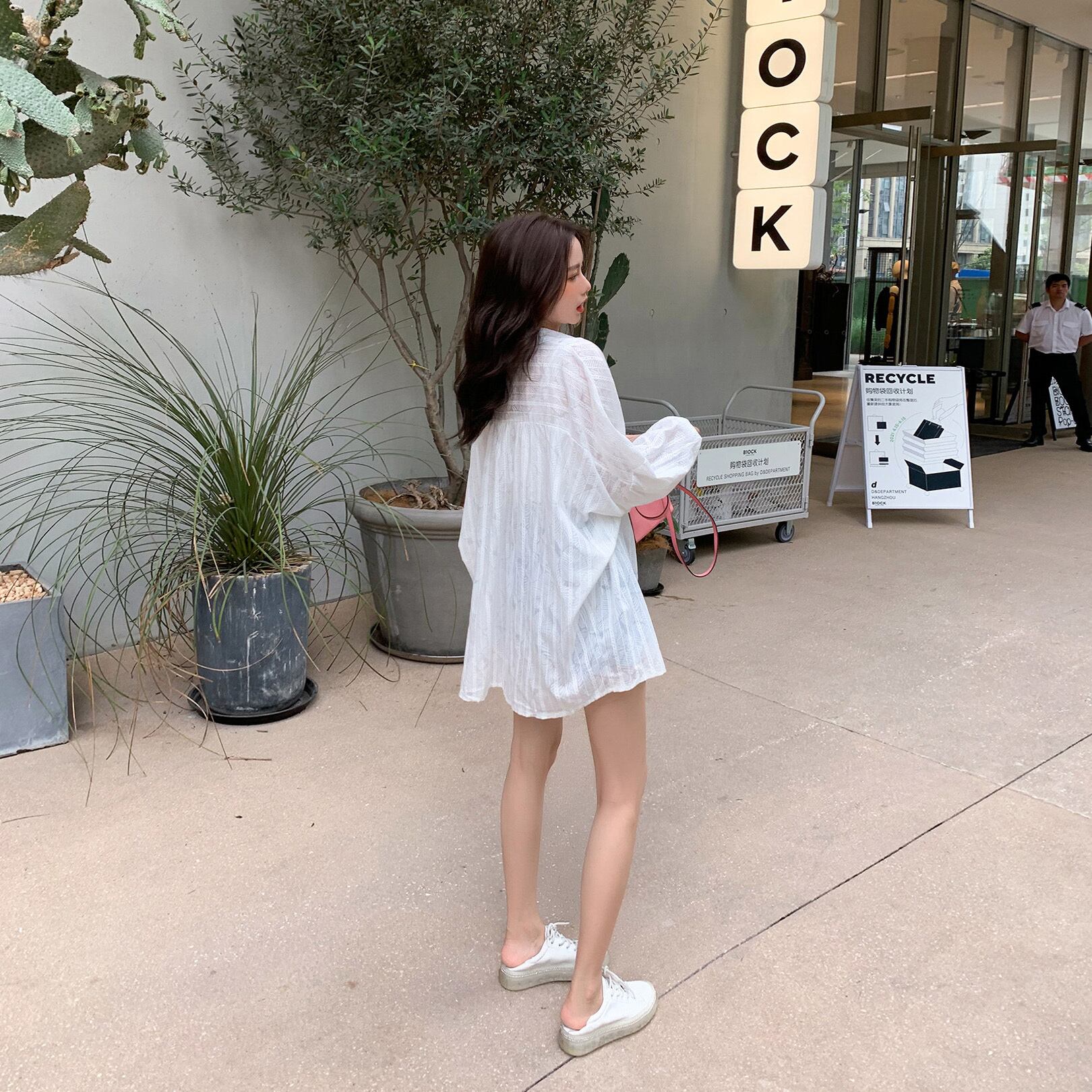 サマーシャツ スリーブパターンレッドトップス ロング ランタンスリーブ 夏物 6Du_Shop_Women83462914125