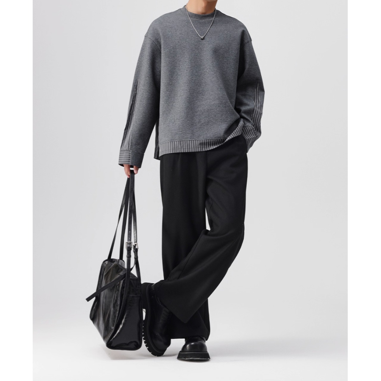 ストライプ柄 スウェットシャツ af0080