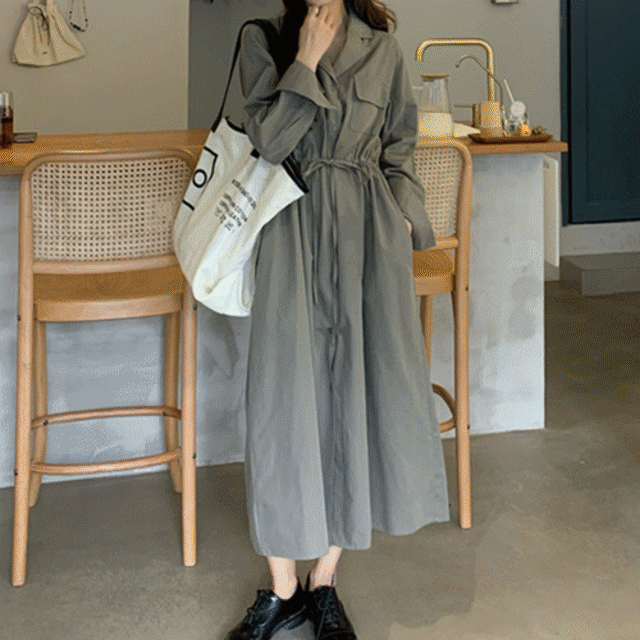 秋新作 ワンピース 韓国風 レディース服 ロング丈ワンピース 着回し 体型カバー 2色