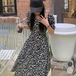 【日本倉庫即納】 小花柄 ロングワンピース スクエアネック