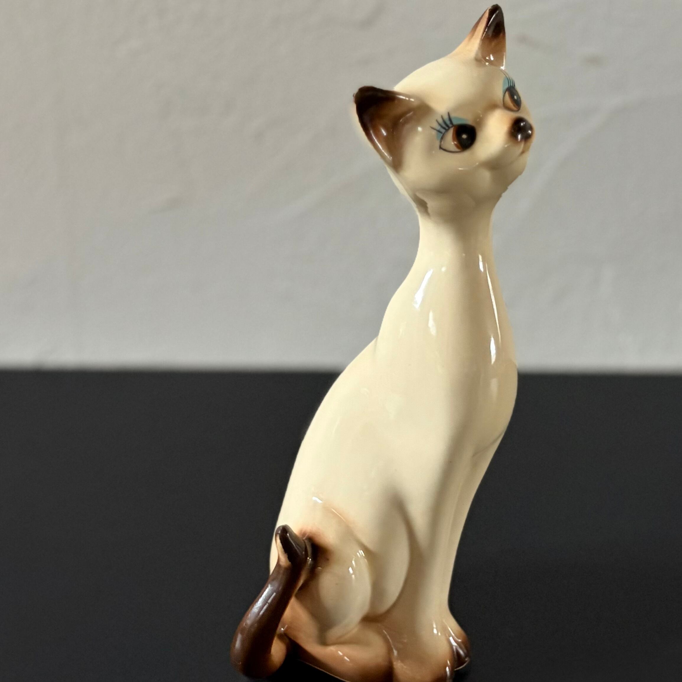 シャム猫の置物 ペア 陶器製 ヒビあり◇昭和レトロ | 古家具古道具kuon