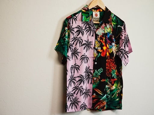 Nasngwam(ナスングワム)~KAILUA S/S SHIRTS BLACK/PINK~