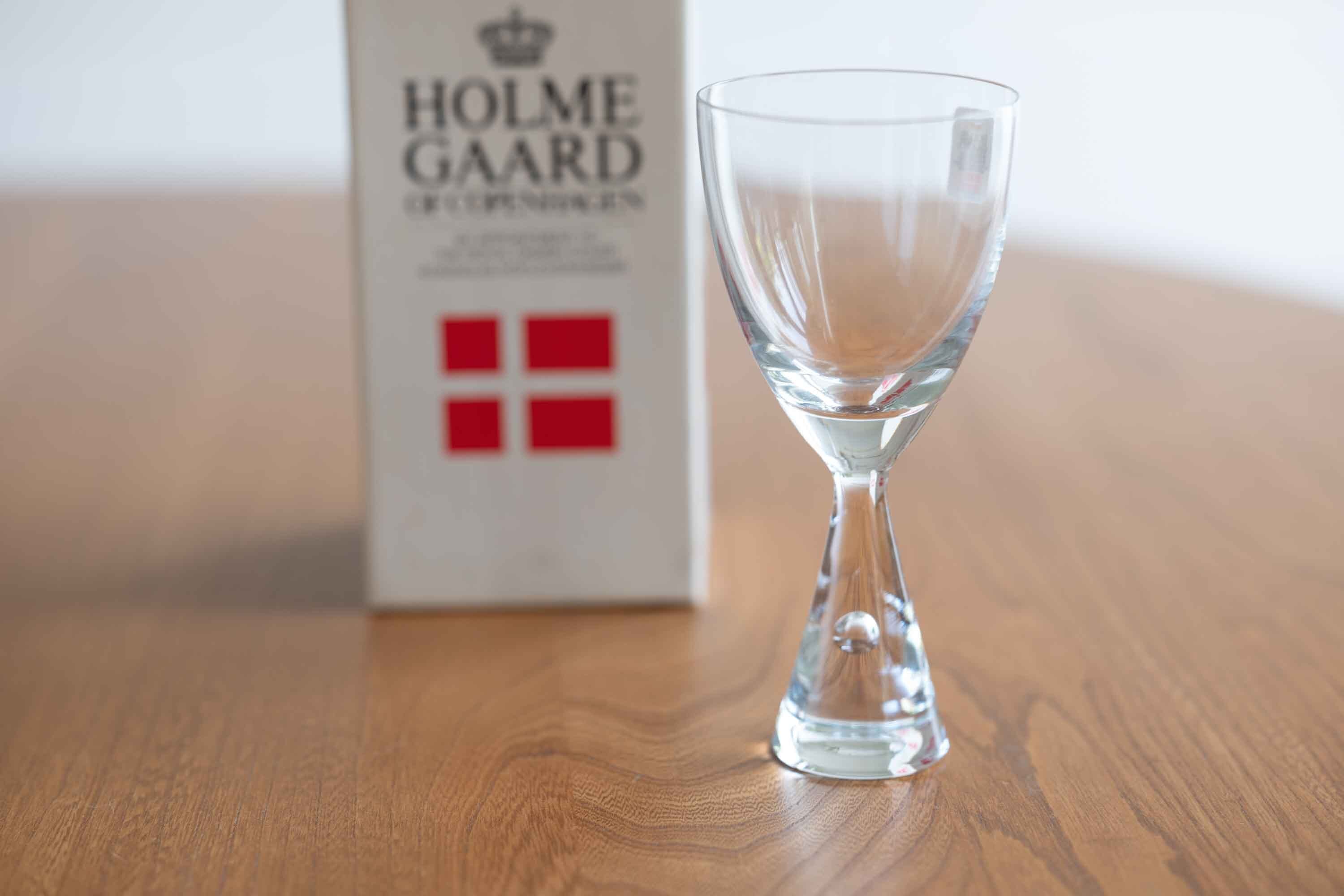 ホルムガード（Holmegaard ）白ワイングラス 箱入り ビンテージ品 雫が