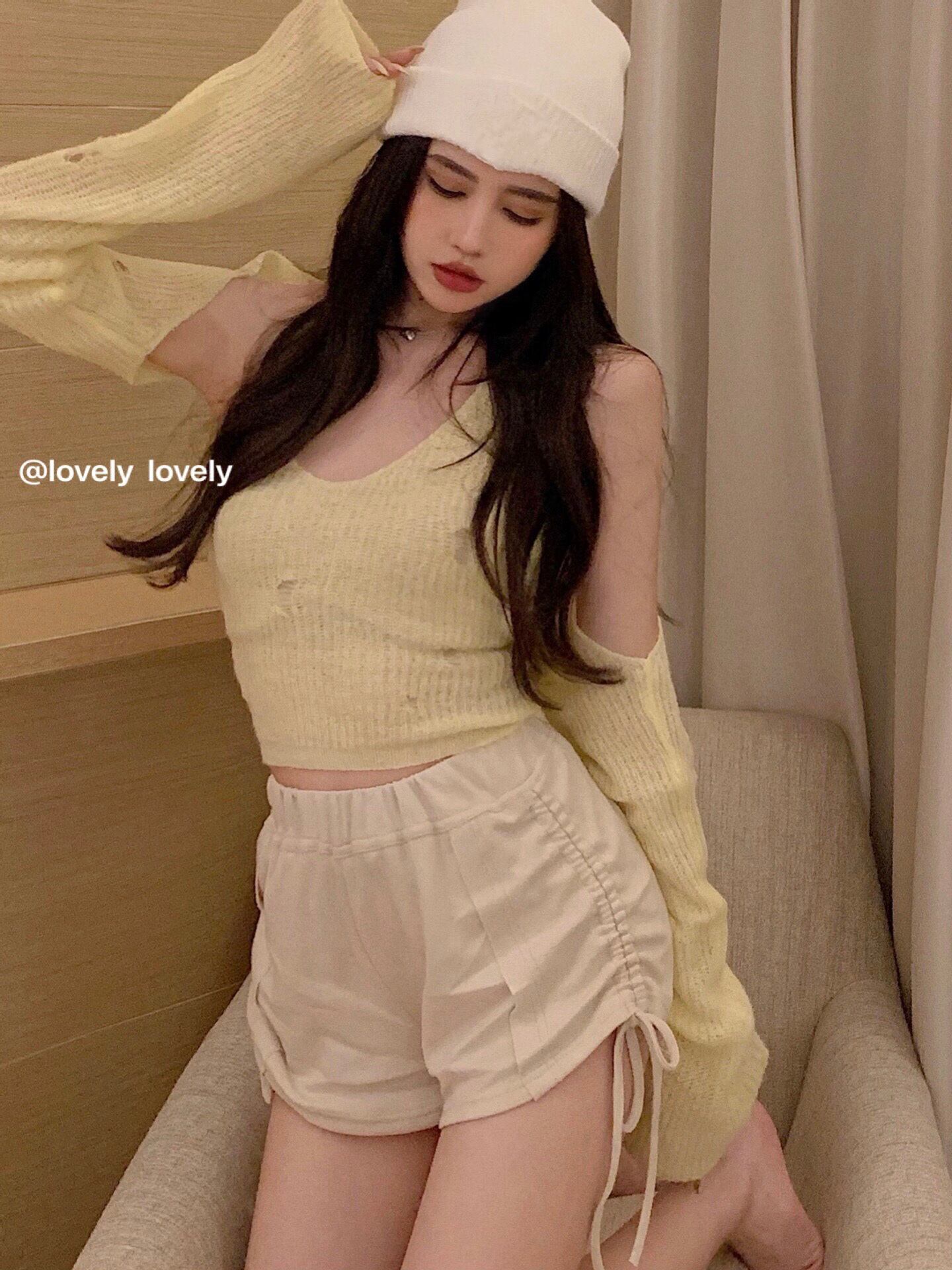 ワイドレッグパンツ ハイウェストウェストスリムギャザーショーツ サマーホワイト 夏物 ブルマー ワイドパンツ ブラックストロベリース12899228337