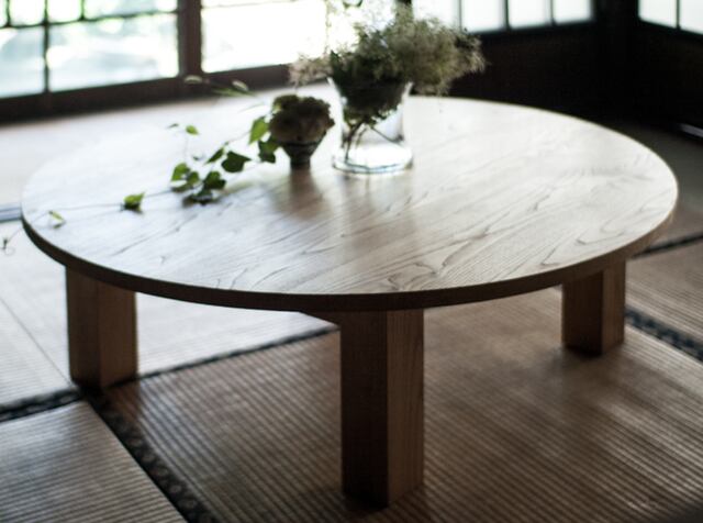 和風ちゃぶ台 木製丸テーブル直径70センチ - センターテーブル