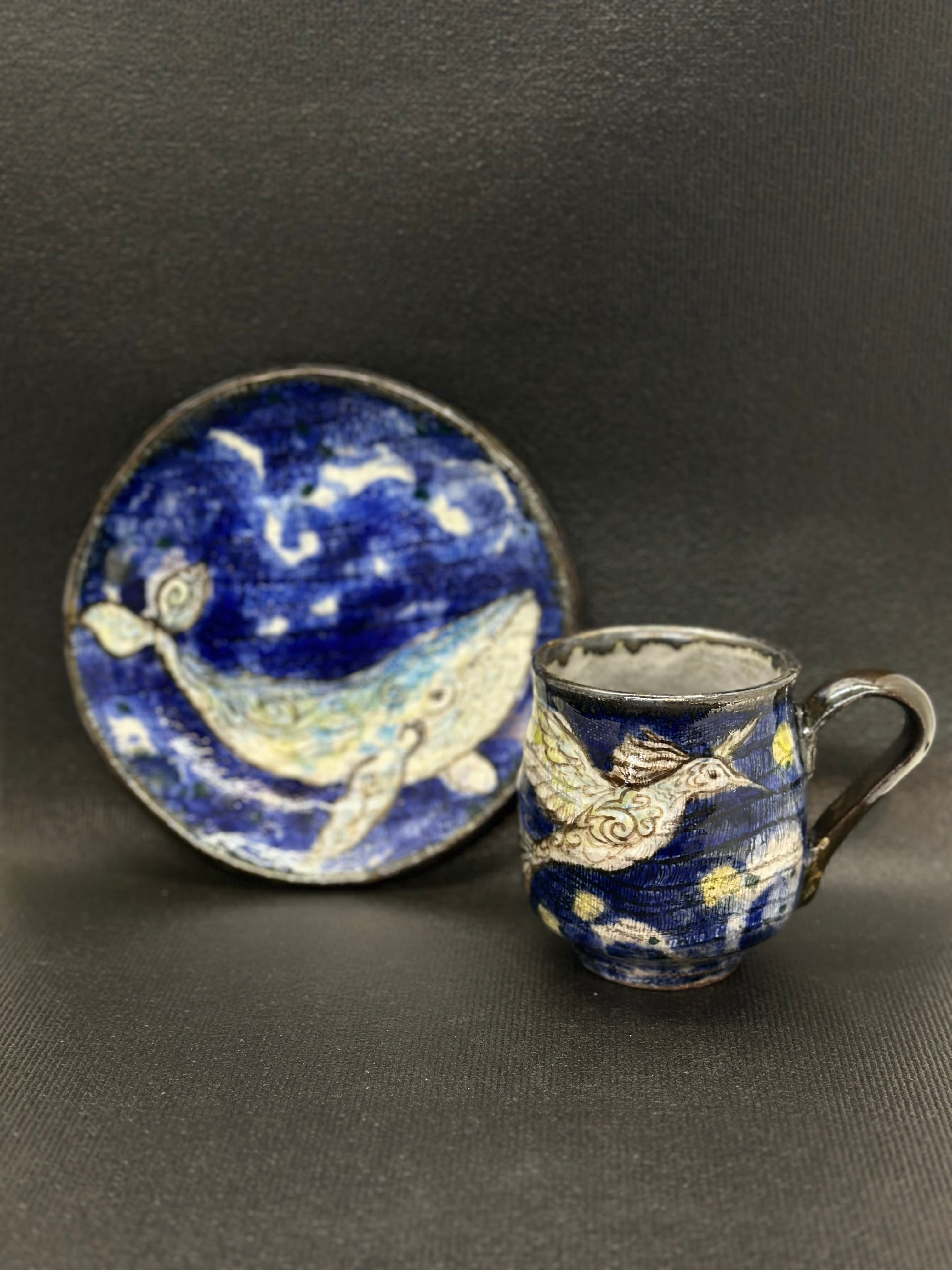 西美紀 ｜【飛躍〜宇宙の旅〜】カップandソーサー 陶器 一点物 | Miki
