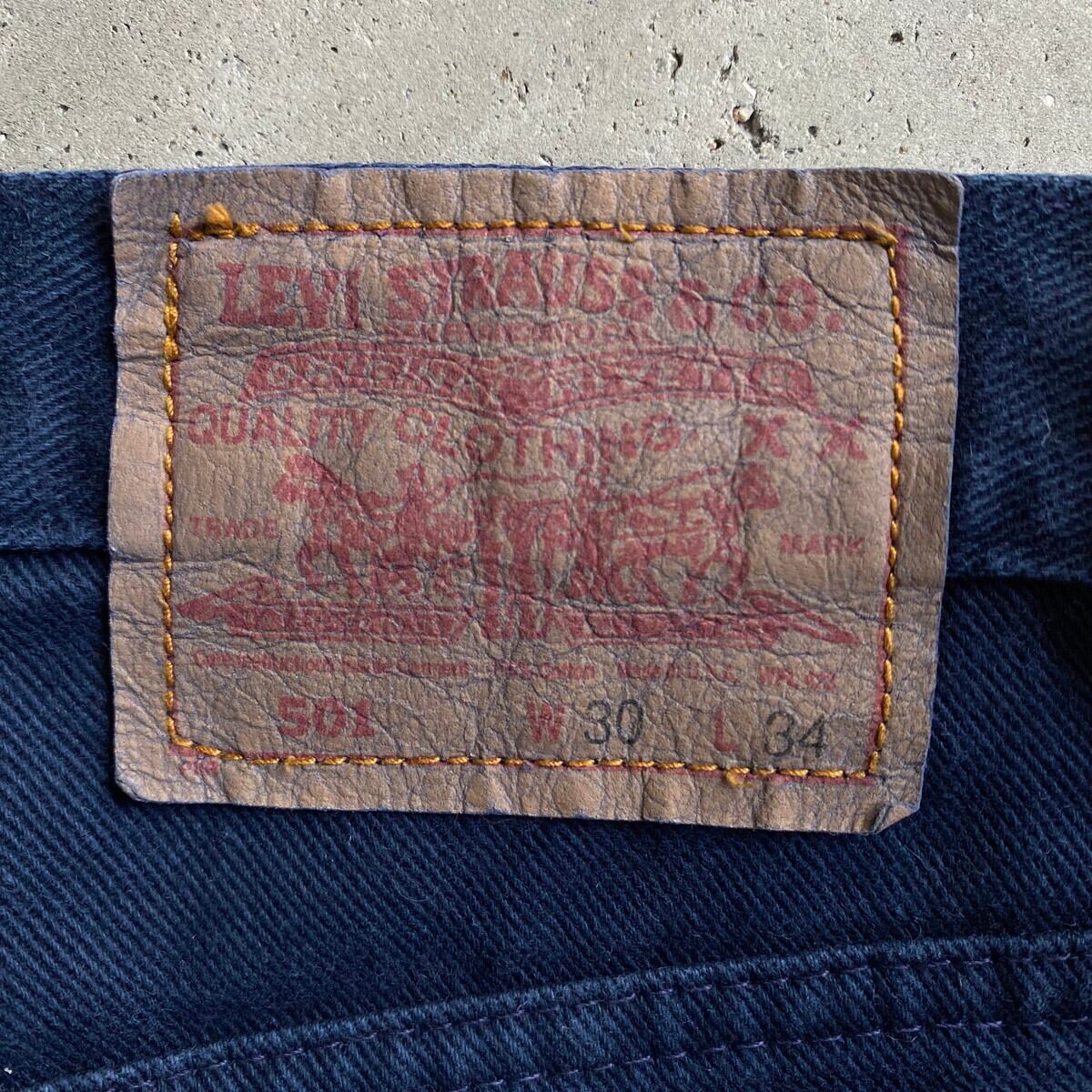 90年代 USA製 Levi's リーバイス 後染めネイビー 501 ストレート