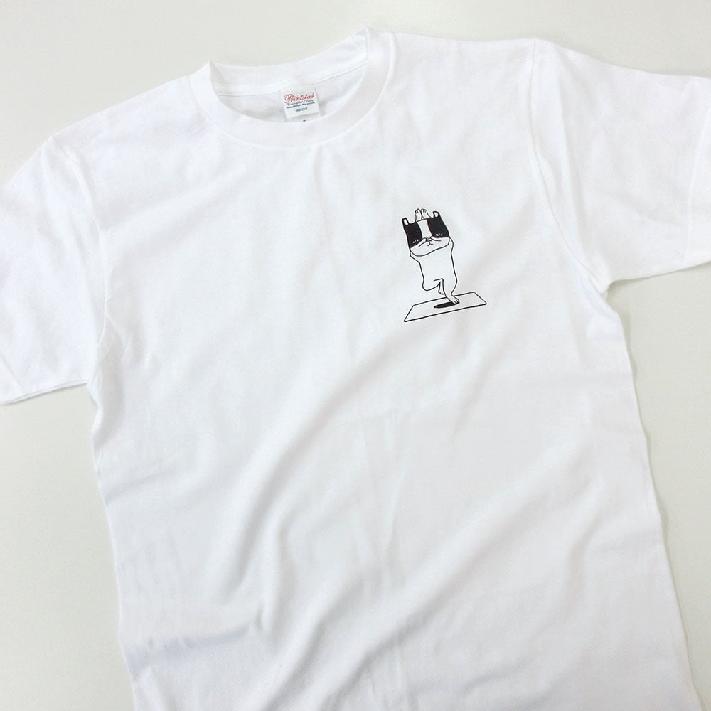 ヨガブル Tシャツ dog44 ヨガ フレブル 犬 フレンチブルドッグ ゆるい イラスト