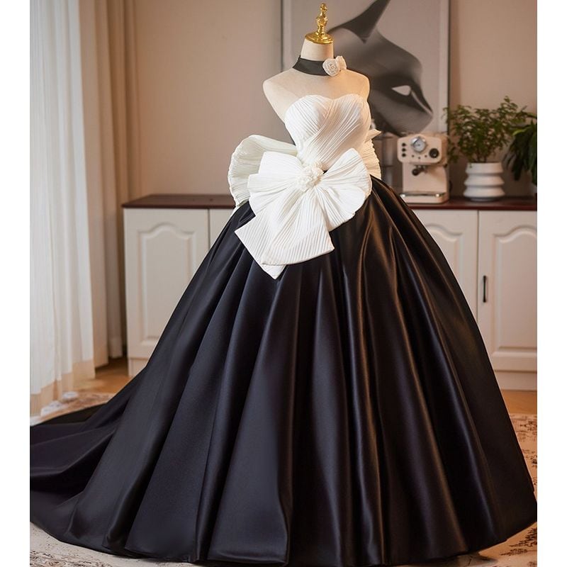 バイカラーボリュームリボンドレス D1345 | 演奏会・ステージ