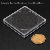 PATIKIL コインスナップホルダー 20個 コインケース収納 正方形 発泡ガスケット付き 適合19-39mmコレクター用 コレクション用品 クリア 黒