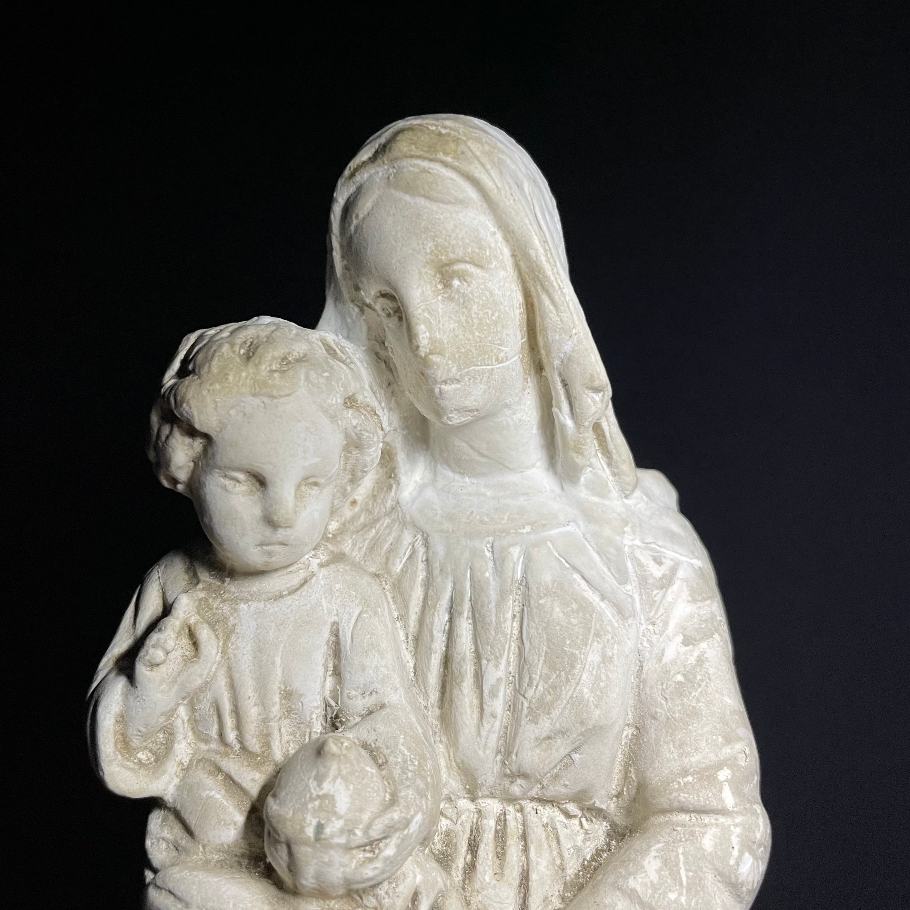 １９世紀　フランス　アンティーク　聖母マリア像　幼子イエス　聖母子像 19世紀 フランス アンティーク 聖母マリア像 幼子イエス 聖母子像