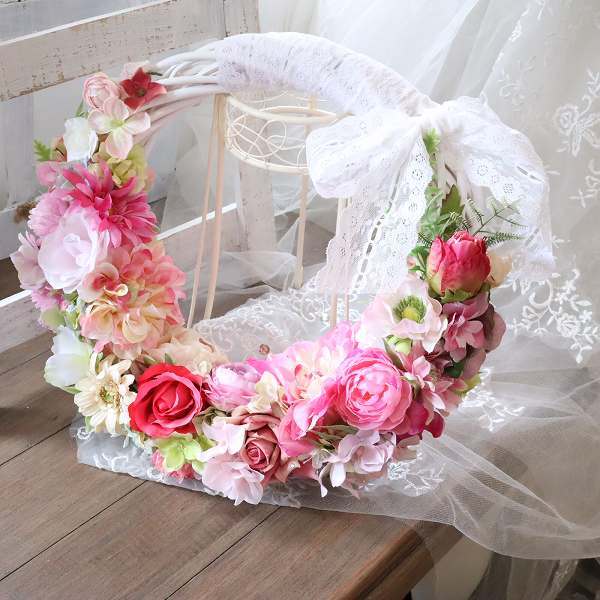 リースブーケ　レース・リボン付き 09489eee9492b4972d5911d2623967