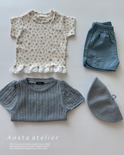 【取寄/韓国直送】Aosta 26/SM ニットアイリットTシャツ｜夏服｜韓国子供服