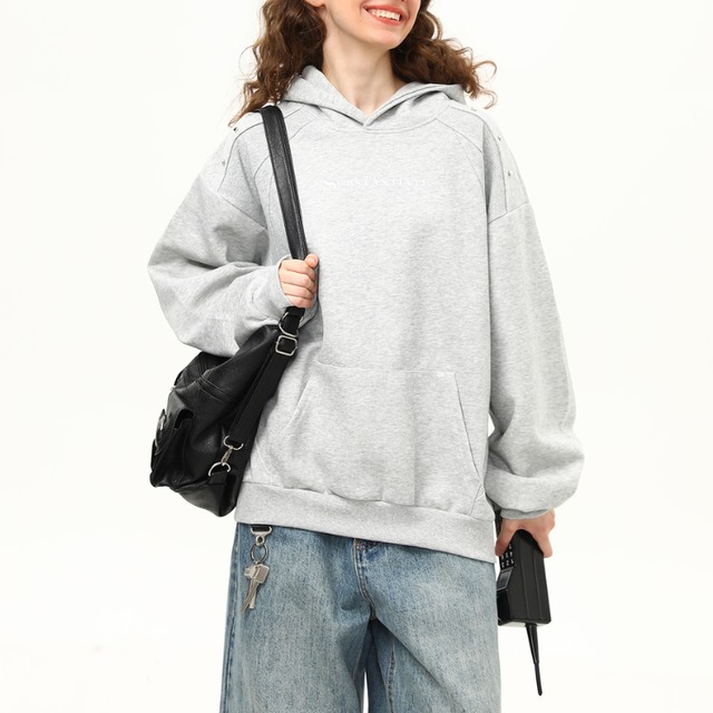 drop shoulder studded hoodie　ドロップショルダースタッズフーディー　J1302