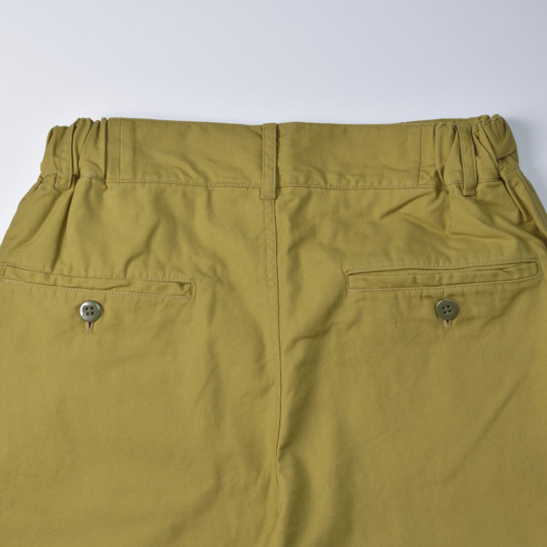 Fabrique en planete terre ファブリケアンプラネテール サイドゴムスリムパンツ・オリーブグリーン