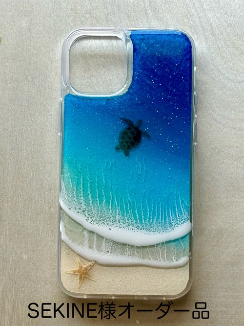 『SEKINE様オーダー』オーシャンレジンスマホケース