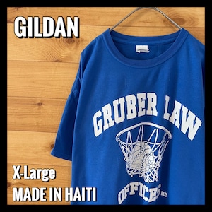 【GILDAN】企業系 弁護士事務所 バスケットボール アーチロゴ プリント 半袖Tシャツ X-Large オーバーサイズ us古着