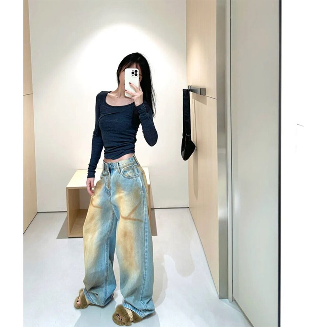 y2k ミレニアル スタイル パンツ レディース 秋と冬 ニッチ ルーズ 