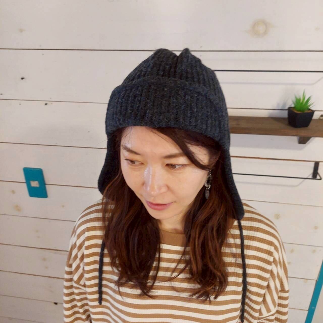 リブニットフライトキャップ   P-592