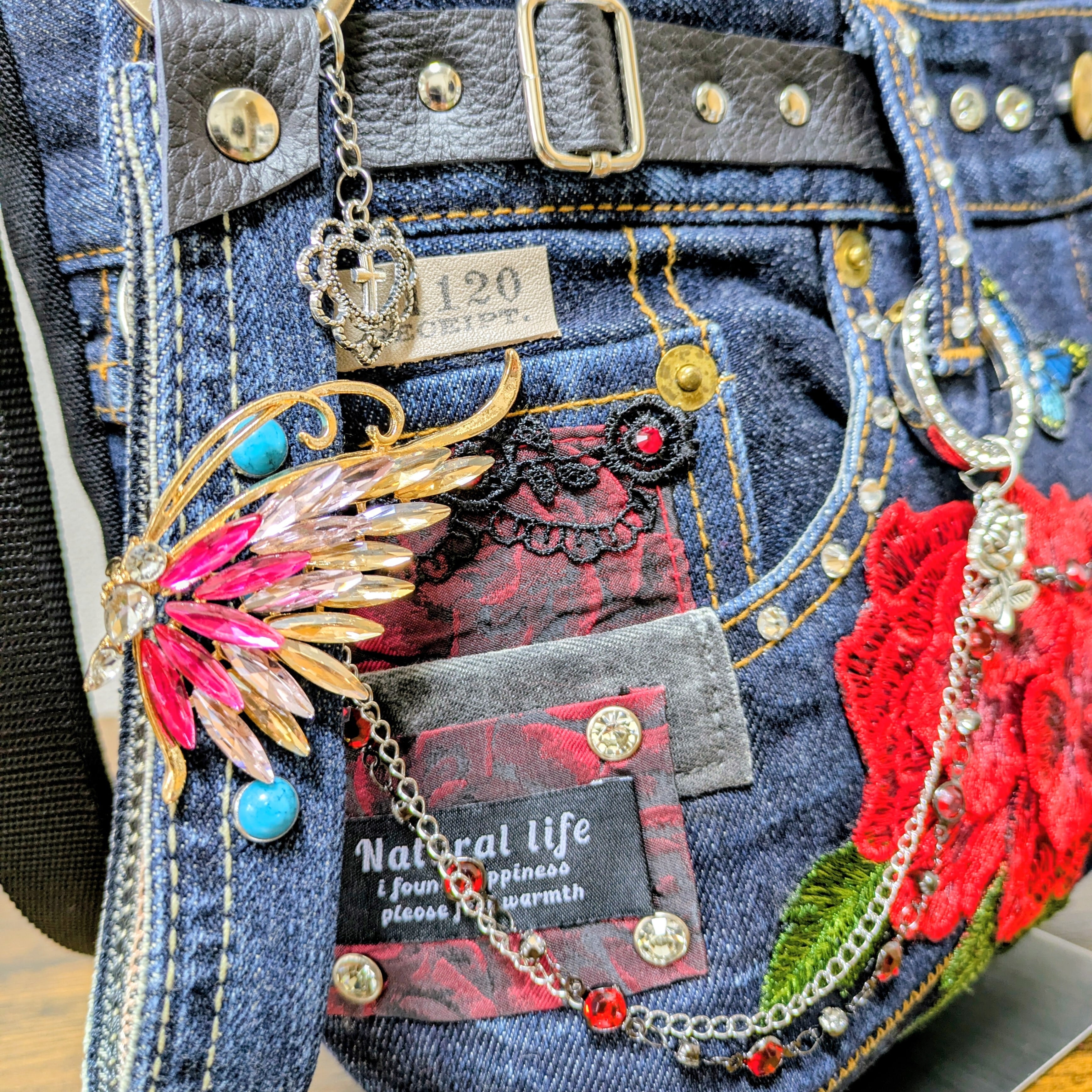 Blue Butterfly】デニムリメイク トートバッグ（専用商品） | pipin