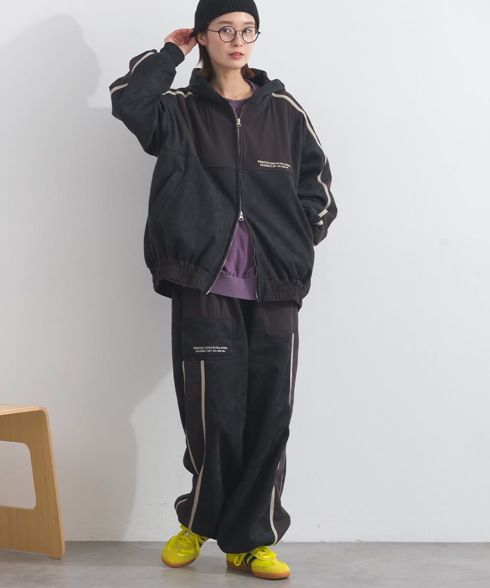 K54017 フェイクスエードZIPパーカー / Faux Suede Zip Hoodie | meme