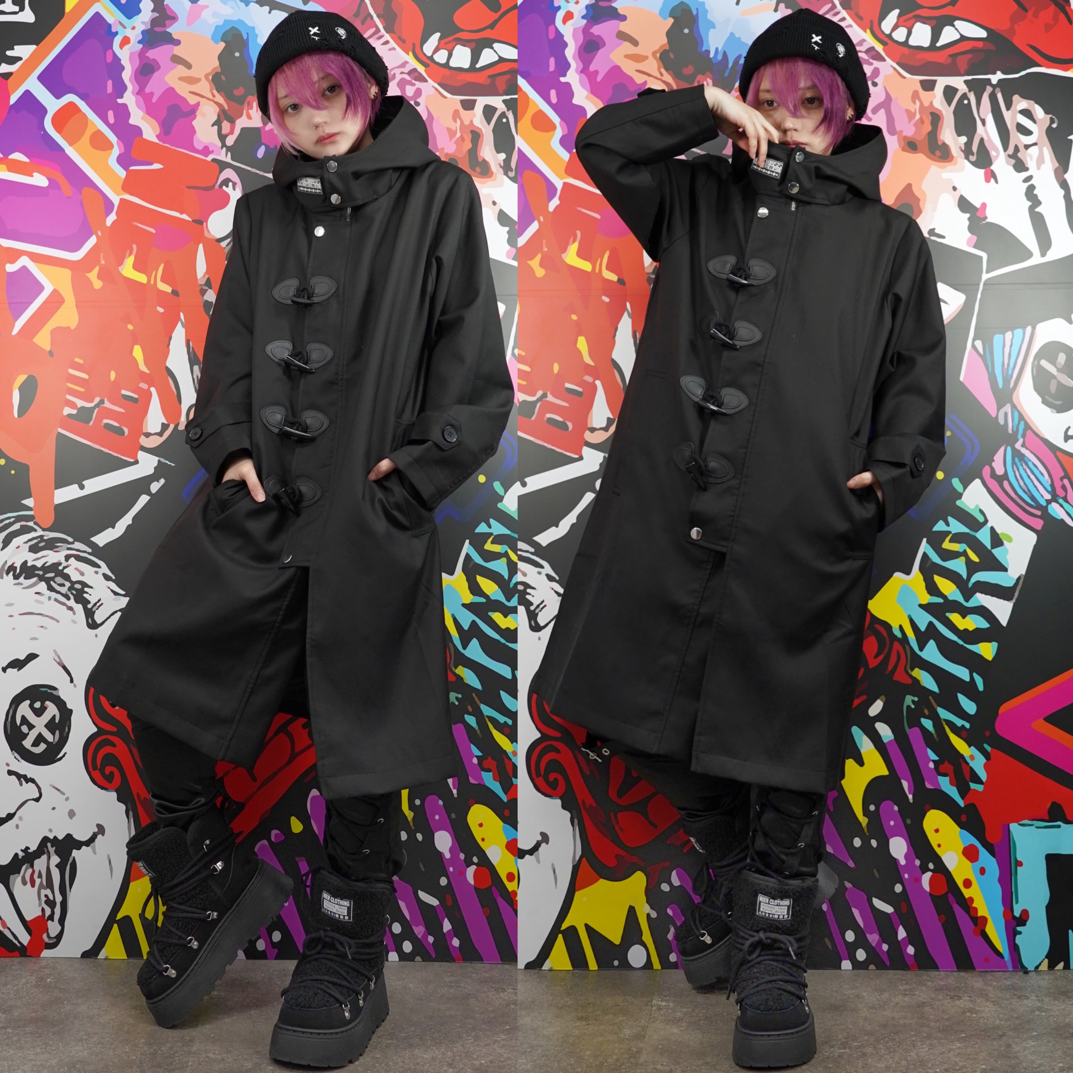 ASYMMETRIC TOGGLE BUTTON LONG COAT | NIER CLOTHING