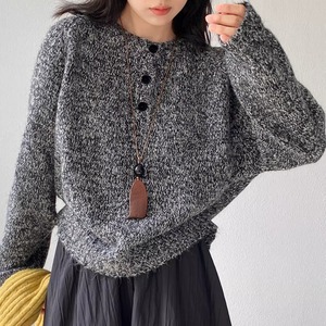 button neck knit pullover 14076