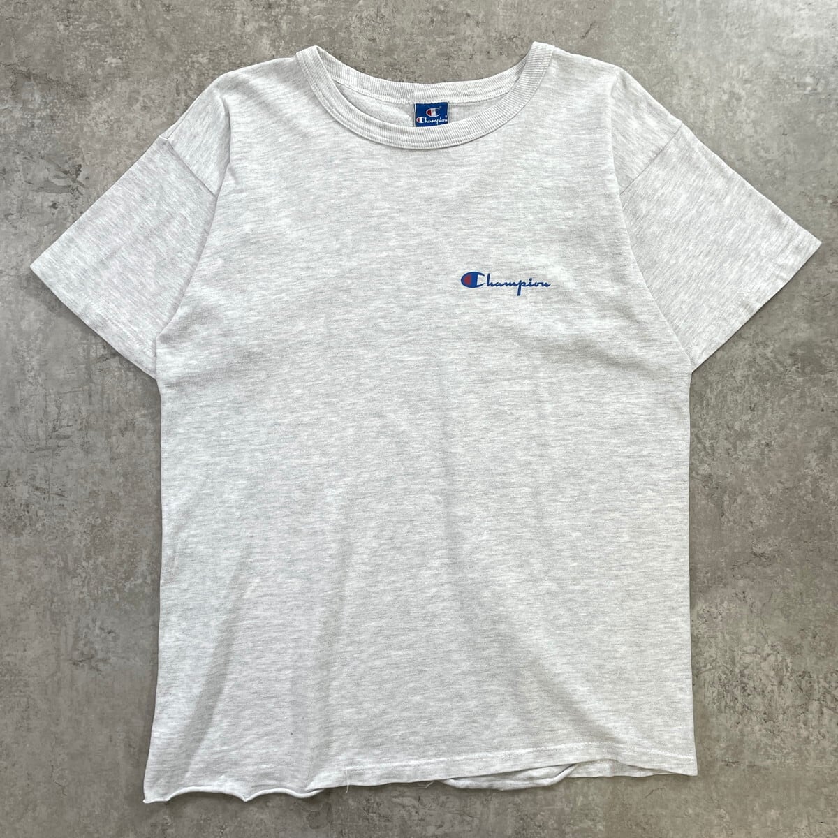 Champion タタキタググレー　90s ヴィンテージベースボールシャツ 90年代 USA製 青タグ Champion チャンピオン ワンポイントロゴ Tシャツ