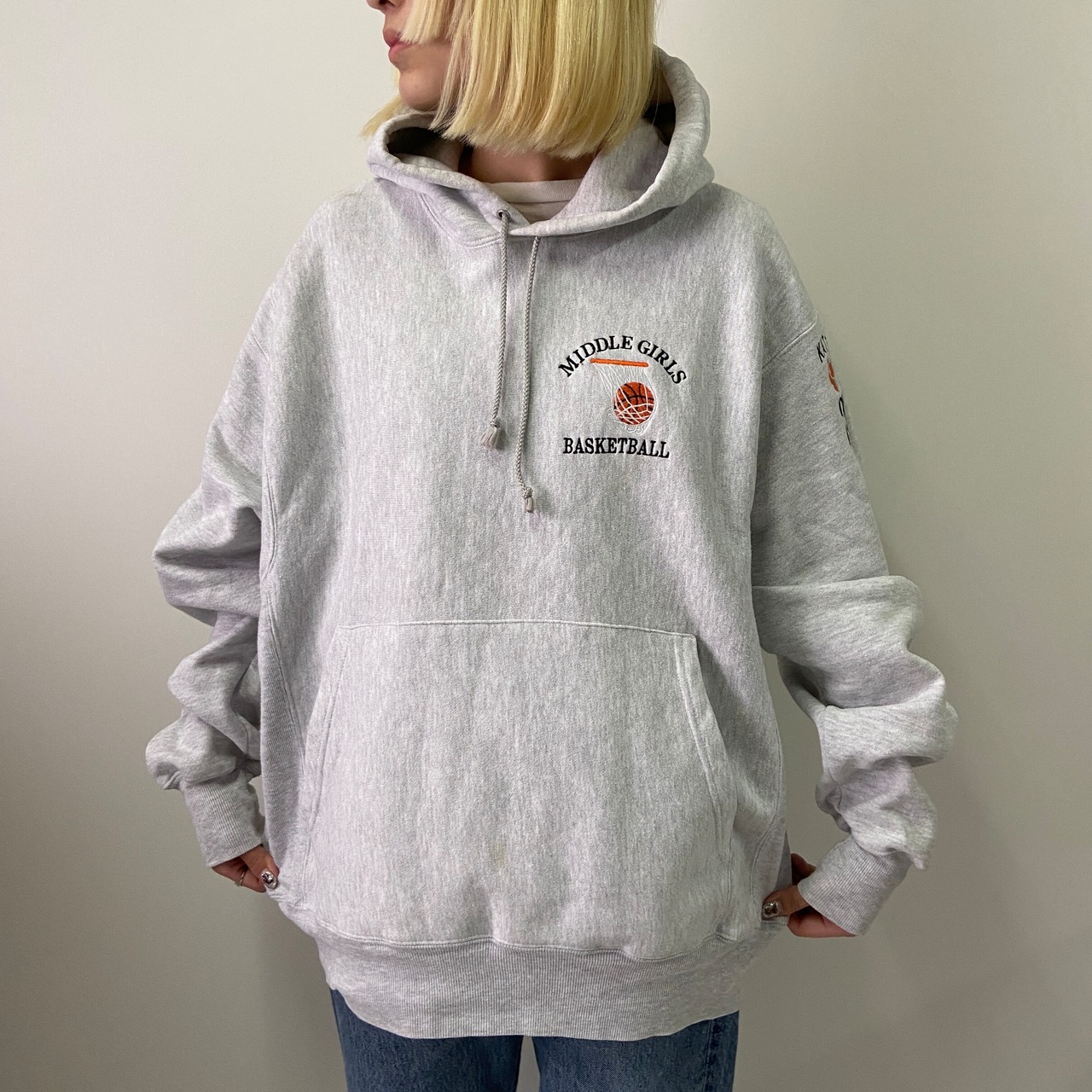 00年代 Champion チャンピオン カレッジチームロゴ刺繍 バックプリント 