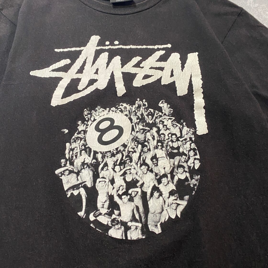 stussy ステューシー 8ボール プリントロゴ ブラック Tシャツ | PAY ID
