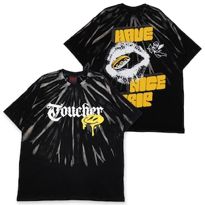 T.C.R DRIP SMILE TIE DYE S/S TEE - BLACK