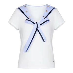 [BETWEENAND] Sailor White Navy Collar T-Shirt
