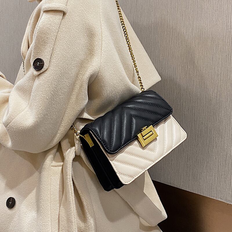 チェーン オータムウィンタースタイル 秋物 冬物 スクウェア メッセンジャーバッグ 手作りハンドバック18810531038