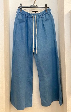 Denim Wide flared Pants　Indigo