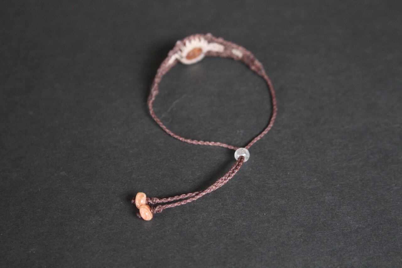 Sunstone micro macrame bracelet