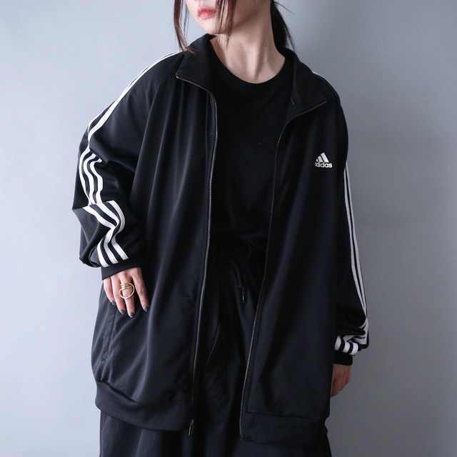 "adidas" black×white good coloring XXL over silhouette track jacket