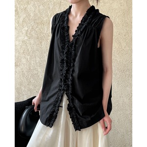 2WAYフリルノースリーブブラウス T0051