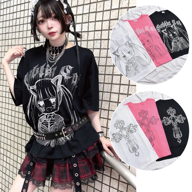 【8/15新着】人気Tシャツ復活★ラメ Goblin Cat Tシャツ