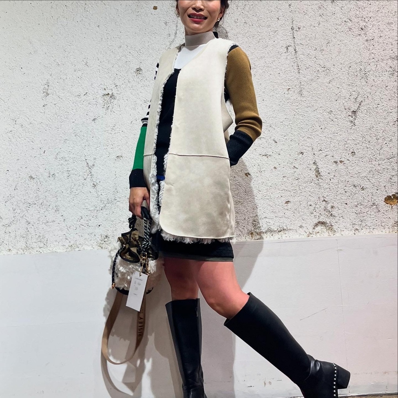 リズレイ RISLEY risley リバーシブルファーベスト