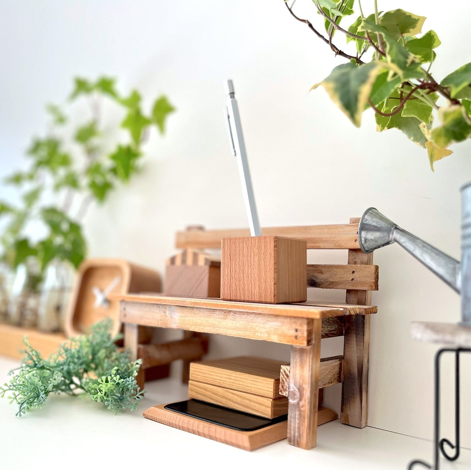 積み木のペン立て ナチュラル km-29NA | 加藤木工株式会社 online shop