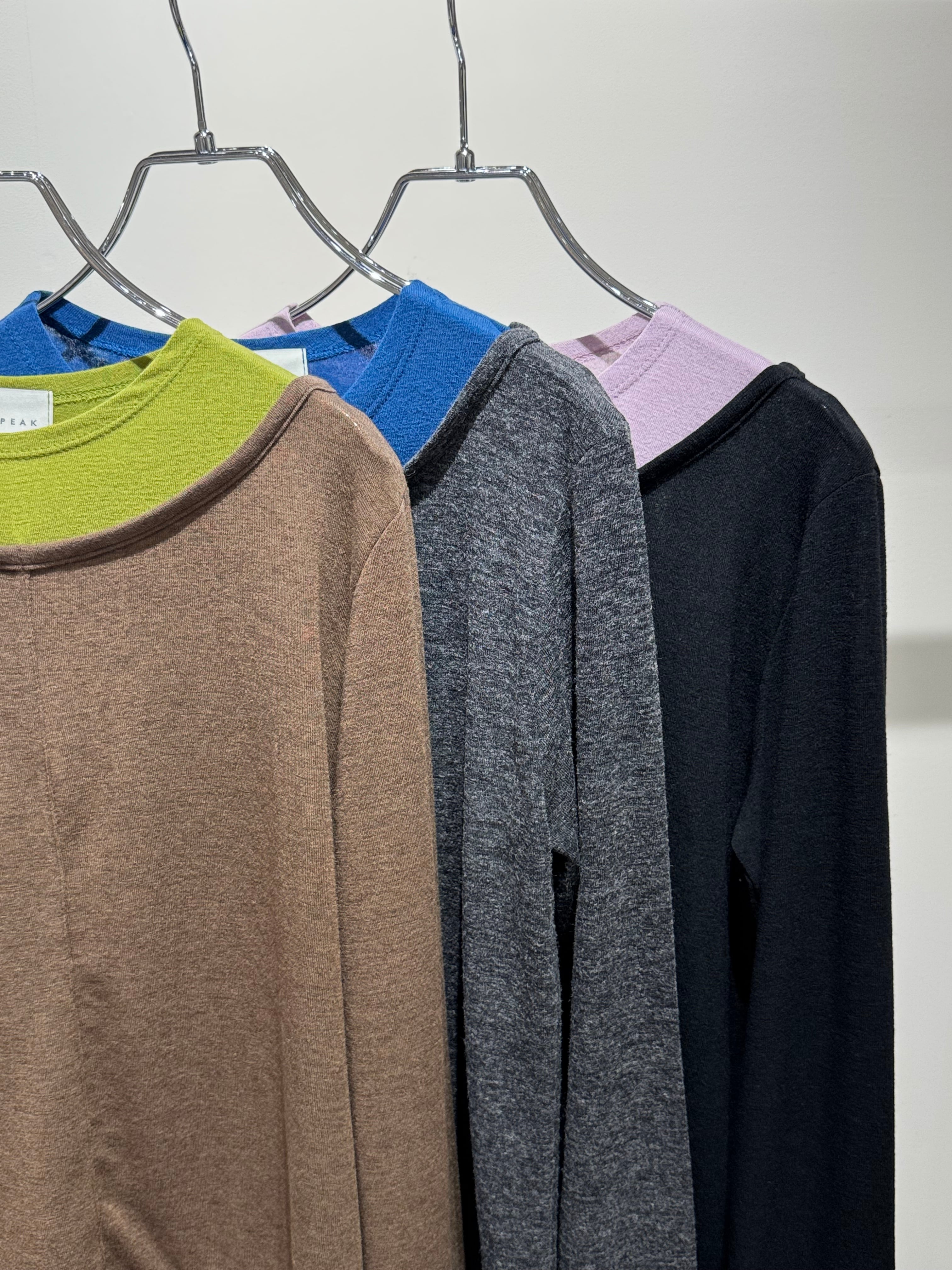 layered look color block long T-shirt