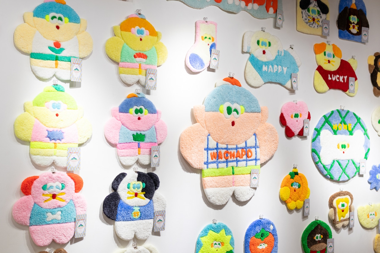 < WACHAPO > ラグ作品「ふわんこ(いちご)」