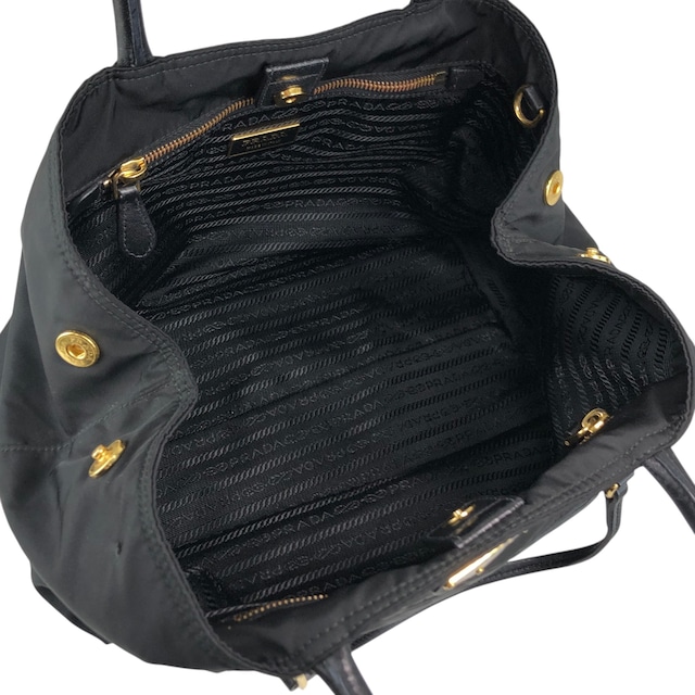 PRADA プラダ ショルダーバッグ ブラック トライアングルロゴ ナイロン 2WAY トートバッグ vintage ヴィンテージ オールド 2krwdw